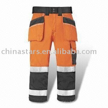 Orange Pantalon de sécurité à haute visibilité